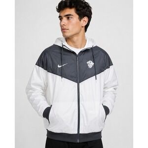 Nike Windrunner Men's Hooded Full Zip Windbreaker Jacket S Gray/White M62068
